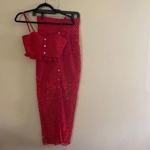 Beautiful Crocheted Red Set
